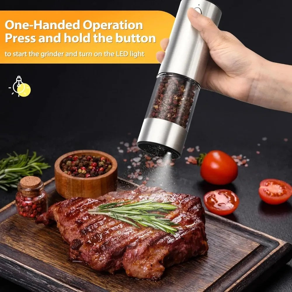 Electric Salt and Pepper Grinder Set