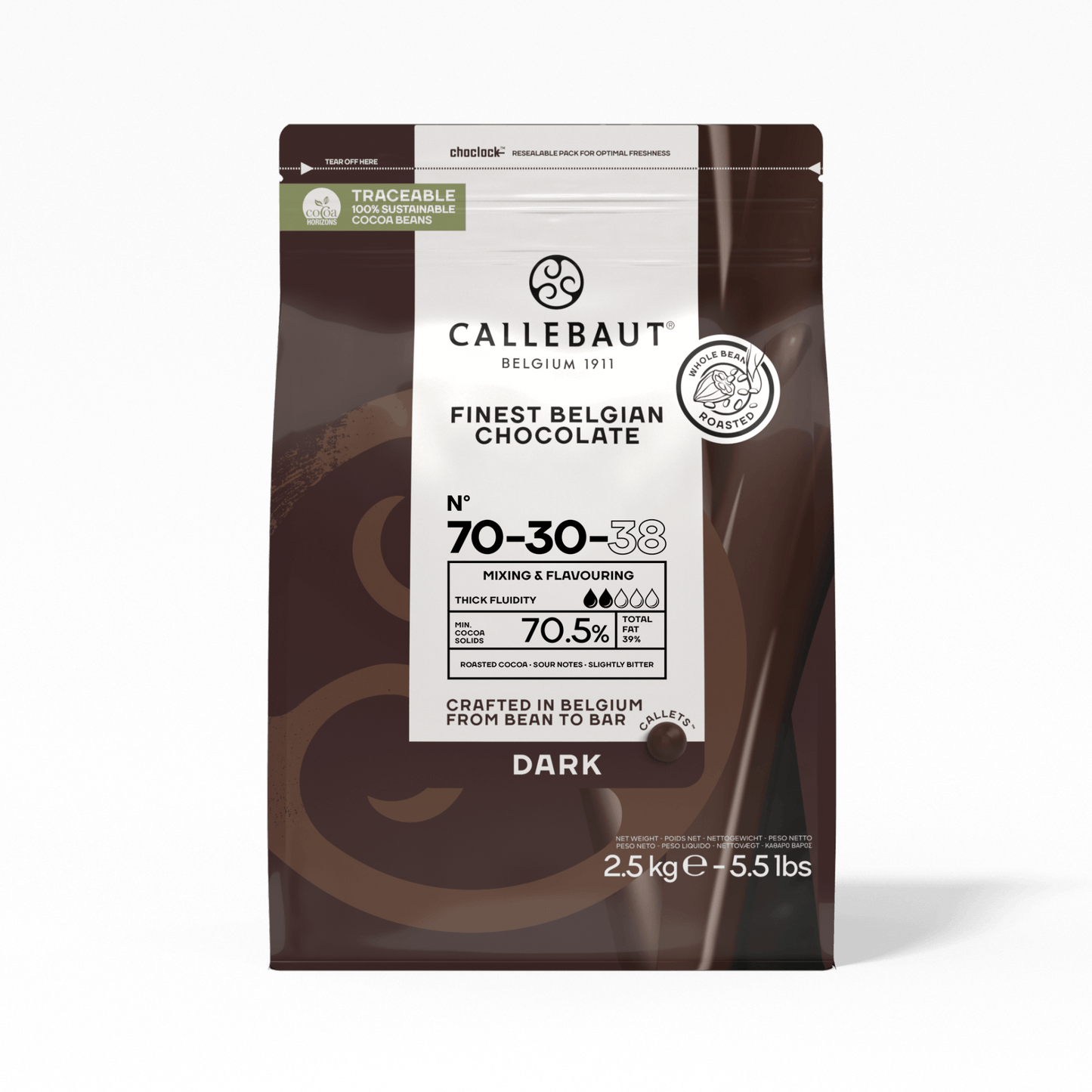 Callebaut Dark Chocolate Couverture - 2.5 kg, Shelf life: 24 months