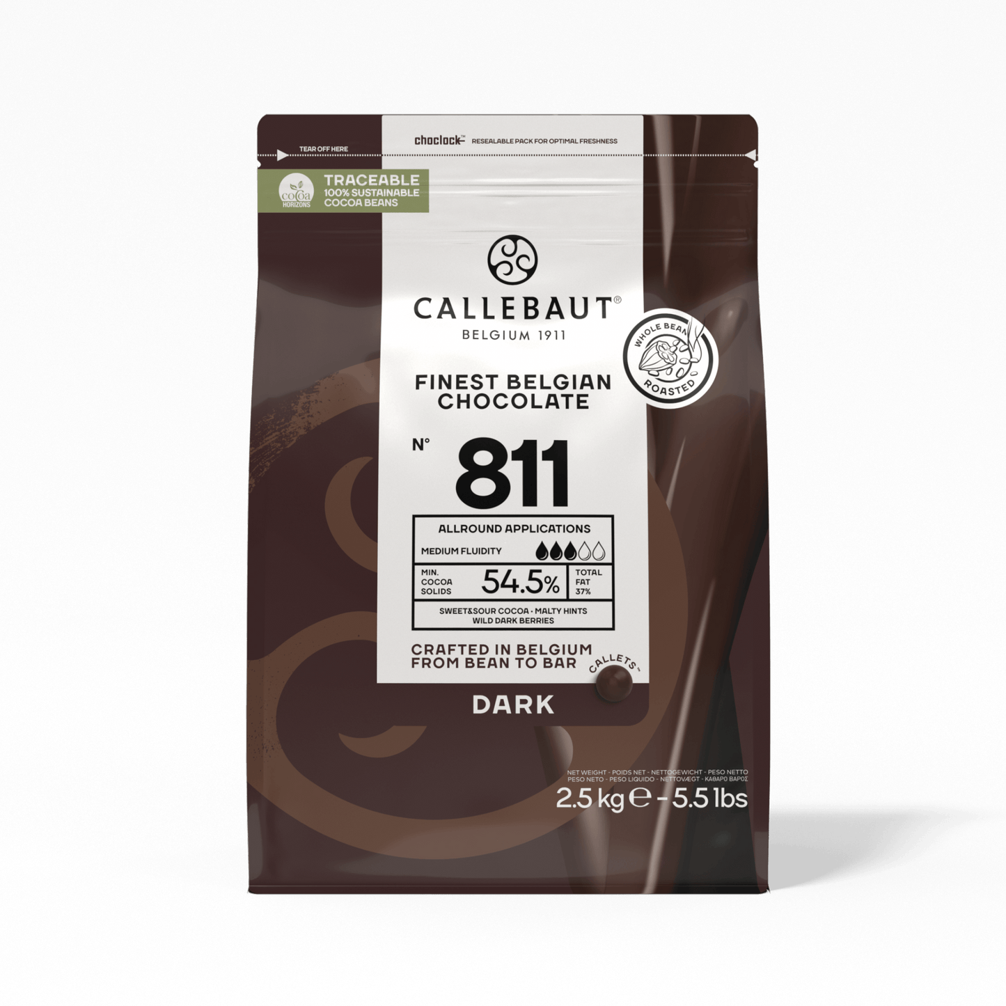 Callebaut Dark Chocolate Couverture - 2.5 kg, Shelf life: 24 months