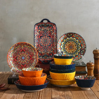 Bohemian Style Creative Ceramic Tableware Set