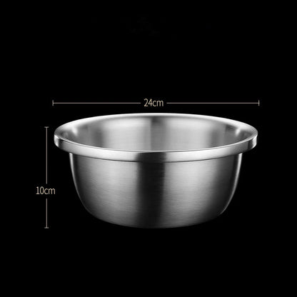 Stainless Steel Drain Basket Colander Round Rice Cleaning Sieve