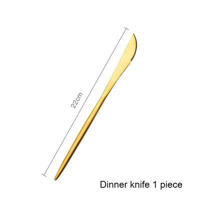 Matte Gold 18/10 Stainless Steel Luxury Cutlery Dinnerware