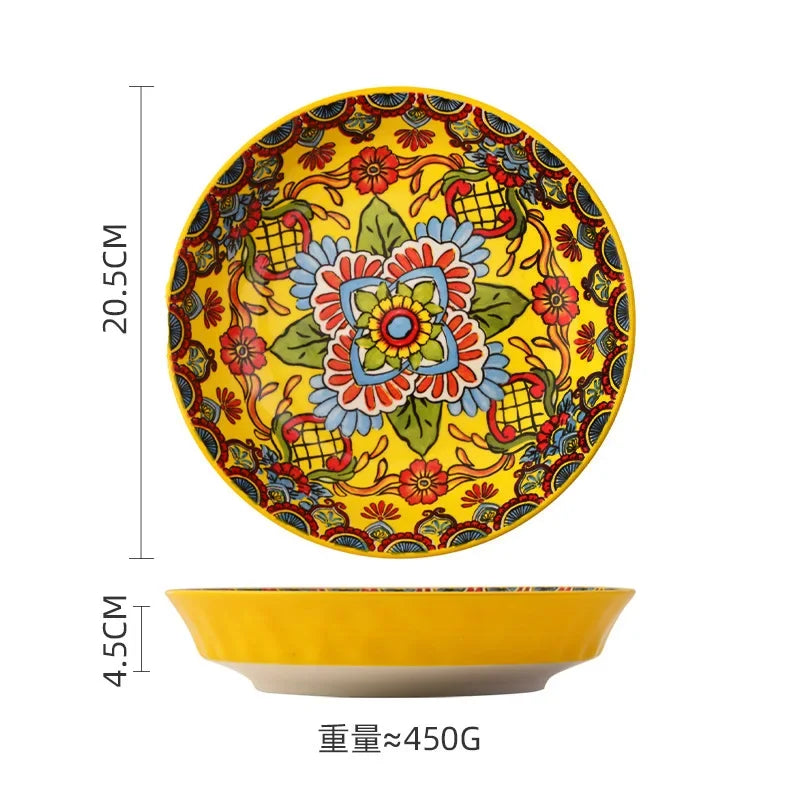 Bohemian Style Creative Ceramic Tableware Set