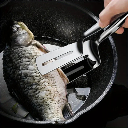 Multifunctional Food Tongs Stainless Steel BBQ Bread Clip Durable Frying Shovel Clip Fried Fish Shovel Household Kitchenware