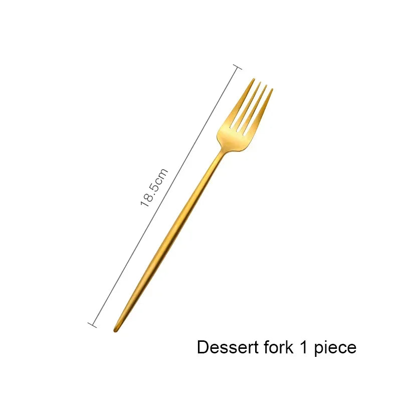 Matte Gold 18/10 Stainless Steel Luxury Cutlery Dinnerware