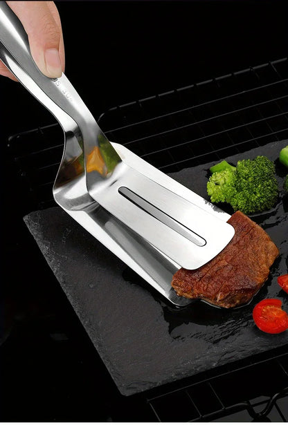 Multifunctional Food Tongs Stainless Steel BBQ Bread Clip Durable Frying Shovel Clip Fried Fish Shovel Household Kitchenware