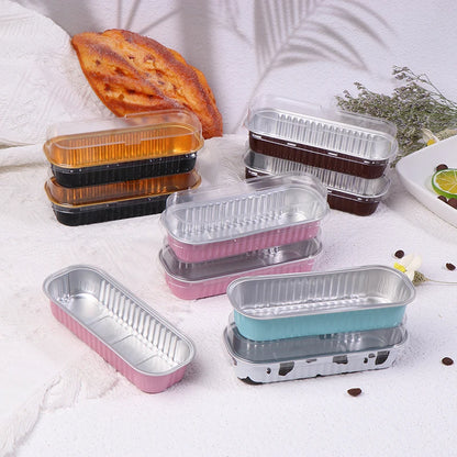 Mini Loaf Pans With/Without Lids 6.8OZ Rectangle Aluminum Foil Baking Pans Reusable Mini Bread Containers Muffin Tins