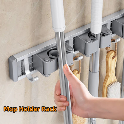 Mop and Broom Organizer Holder Rack