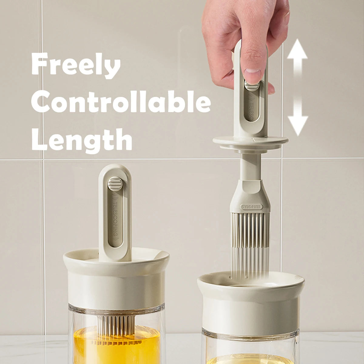 WMMO Telescopic Oil Brush Integrated Bottle Adjustable Length