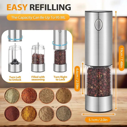 Electric Salt and Pepper Grinder Set