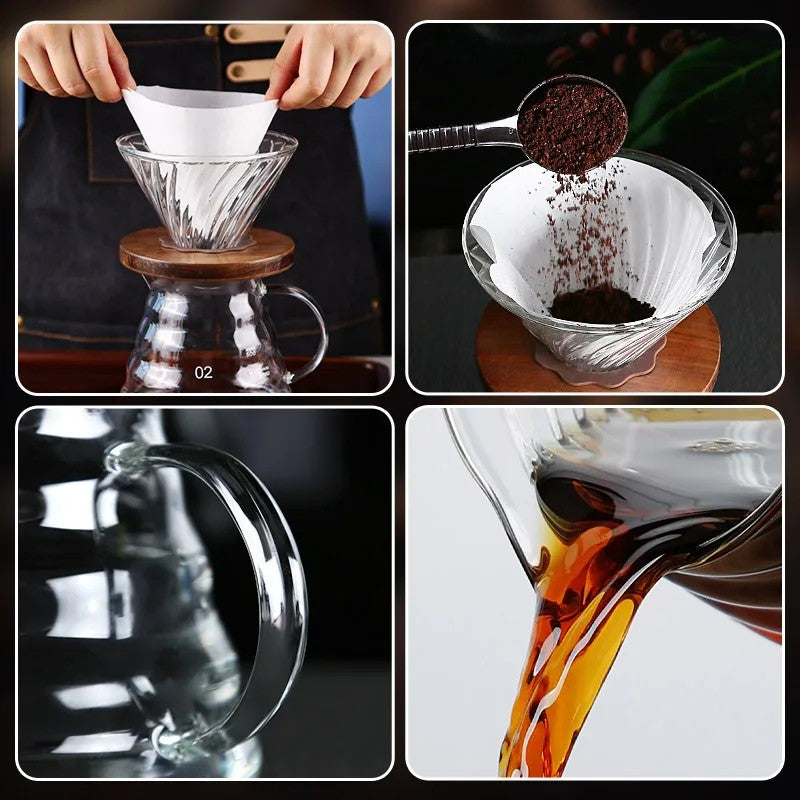 Borosilicate Glass Hand Drip Coffee Pot Coffeeware