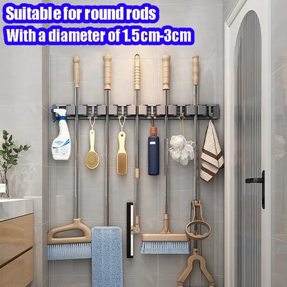 Mop and Broom Organizer Holder Rack