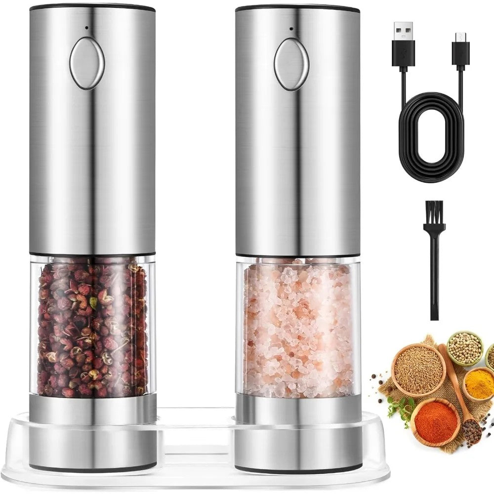 Electric Salt and Pepper Grinder Set