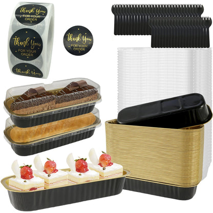 50Pcs Mini Loaf Pans with Lids and Spoons