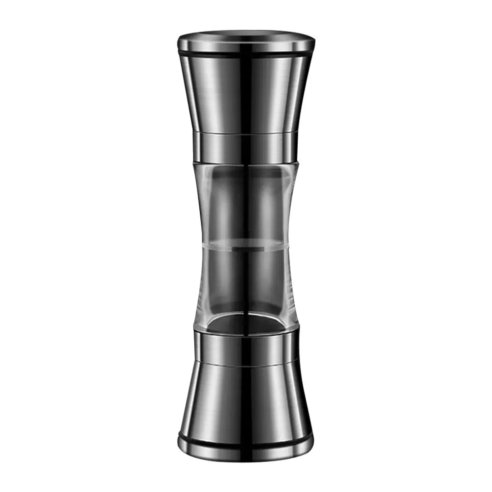 Double Head Salt and Pepper Grinder 2 in 1 Stainless Steel Manual Pepper Mill Machine Spice Grinder Kitchen Cooking Tool for BBQ