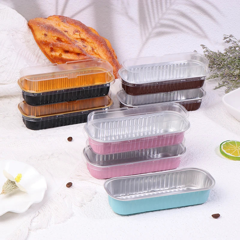 Mini Loaf Pans With/Without Lids 6.8OZ Rectangle Aluminum Foil Baking Pans Reusable Mini Bread Containers Muffin Tins