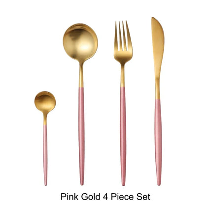 Matte Gold 18/10 Stainless Steel Luxury Cutlery Dinnerware