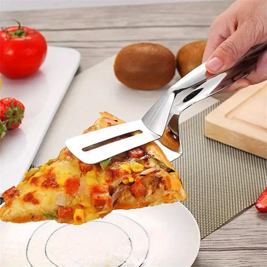 Multifunctional Food Tongs Stainless Steel BBQ Bread Clip Durable Frying Shovel Clip Fried Fish Shovel Household Kitchenware