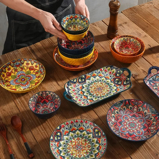 Bohemian Style Creative Ceramic Tableware Set