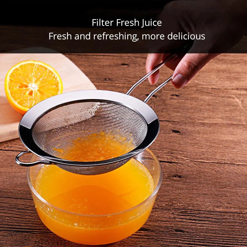 Stainless Steel Strainer Food Strainer Kitchen Mesh Filter Spoon For Soy Milk Quinoa Tea Soup Sifting Baking Straining