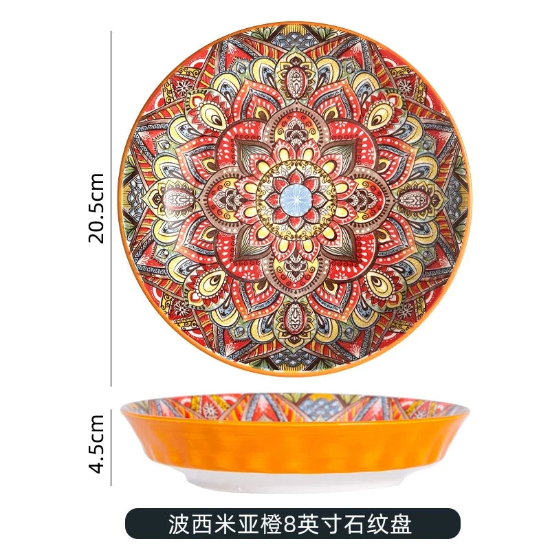 Bohemian Style Creative Ceramic Tableware Set