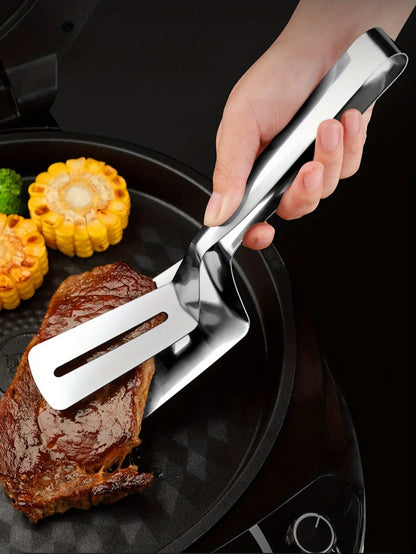 Multifunctional Food Tongs Stainless Steel BBQ Bread Clip Durable Frying Shovel Clip Fried Fish Shovel Household Kitchenware