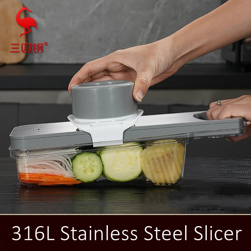 Anti-bacterial Magic Chopper 316L Stainless Steel Vegetable Slicer