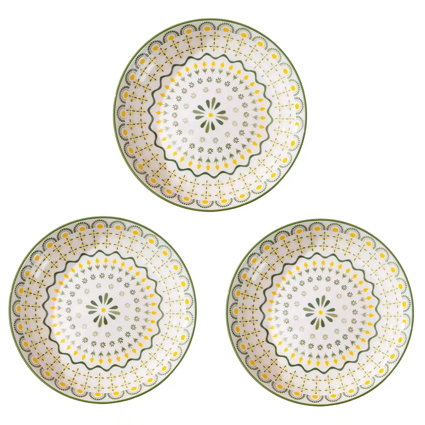 Bohemian Ceramic Plate Home Creative Round Food Plate