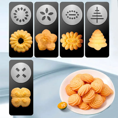 Cookie Press Gun and Icing Set Christmas Spritz Alloy Churro Maker With 4 Pastry Tip 20 Discs Biscuit Mold Tool Maker Machine