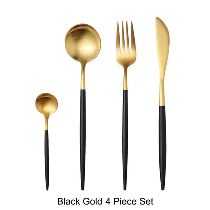 Matte Gold 18/10 Stainless Steel Luxury Cutlery Dinnerware