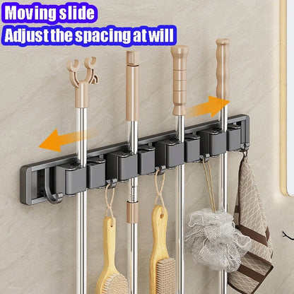 Mop and Broom Organizer Holder Rack