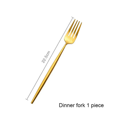 Matte Gold 18/10 Stainless Steel Luxury Cutlery Dinnerware