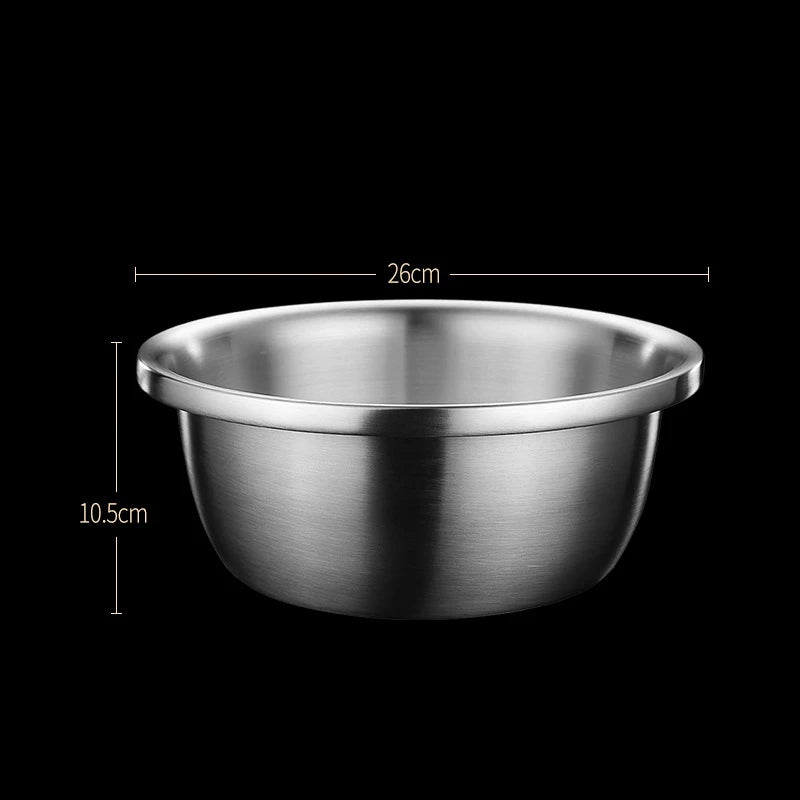 Stainless Steel Drain Basket Colander Round Rice Cleaning Sieve