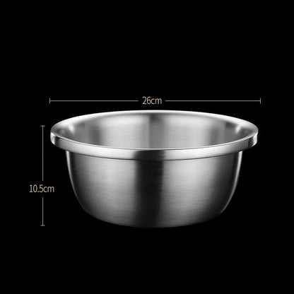 Stainless Steel Drain Basket Colander Round Rice Cleaning Sieve