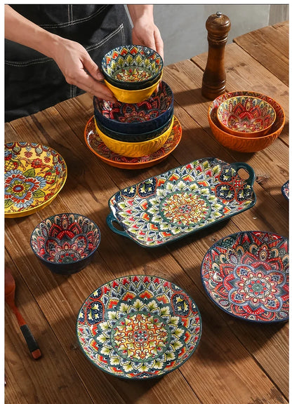 Bohemian Style Creative Ceramic Tableware Set