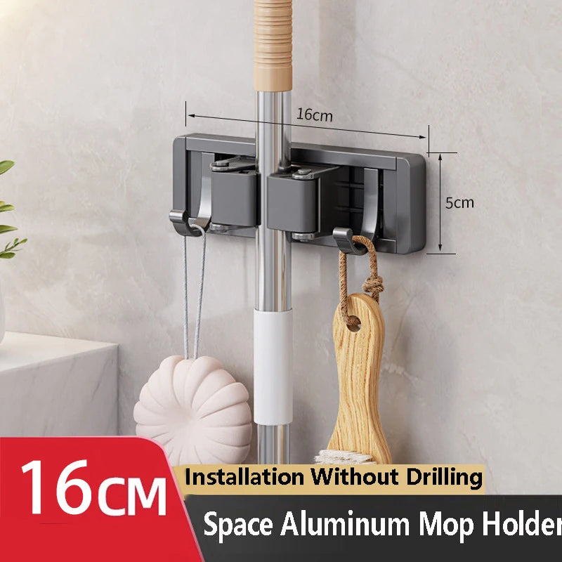 Mop and Broom Organizer Holder Rack