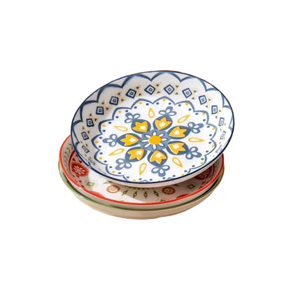 Bohemian Ceramic Plate Home Creative Round Food Plate