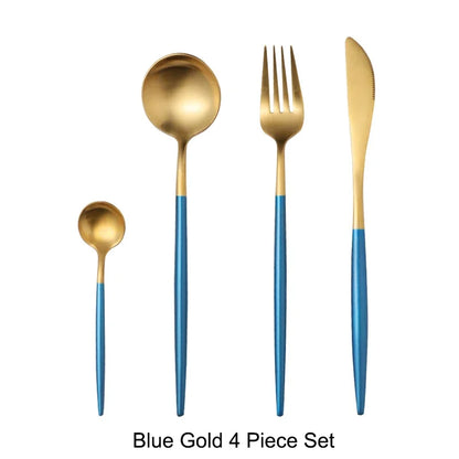 Matte Gold 18/10 Stainless Steel Luxury Cutlery Dinnerware