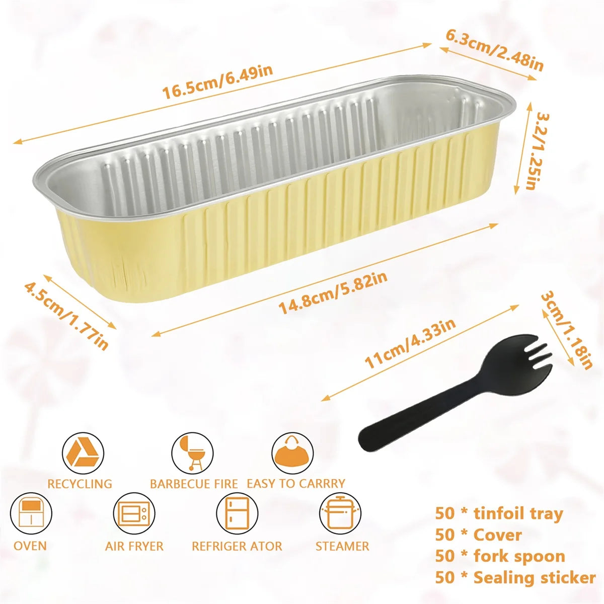 50Pcs Mini Loaf Pans with Lids and Spoons