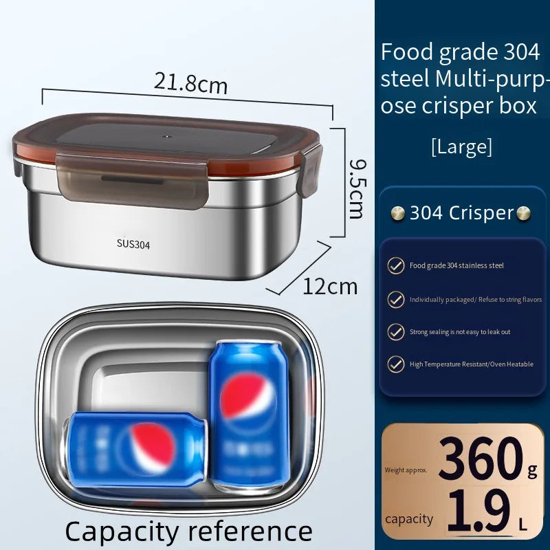 304 Stainless Steel Handle Bento Lunch Box