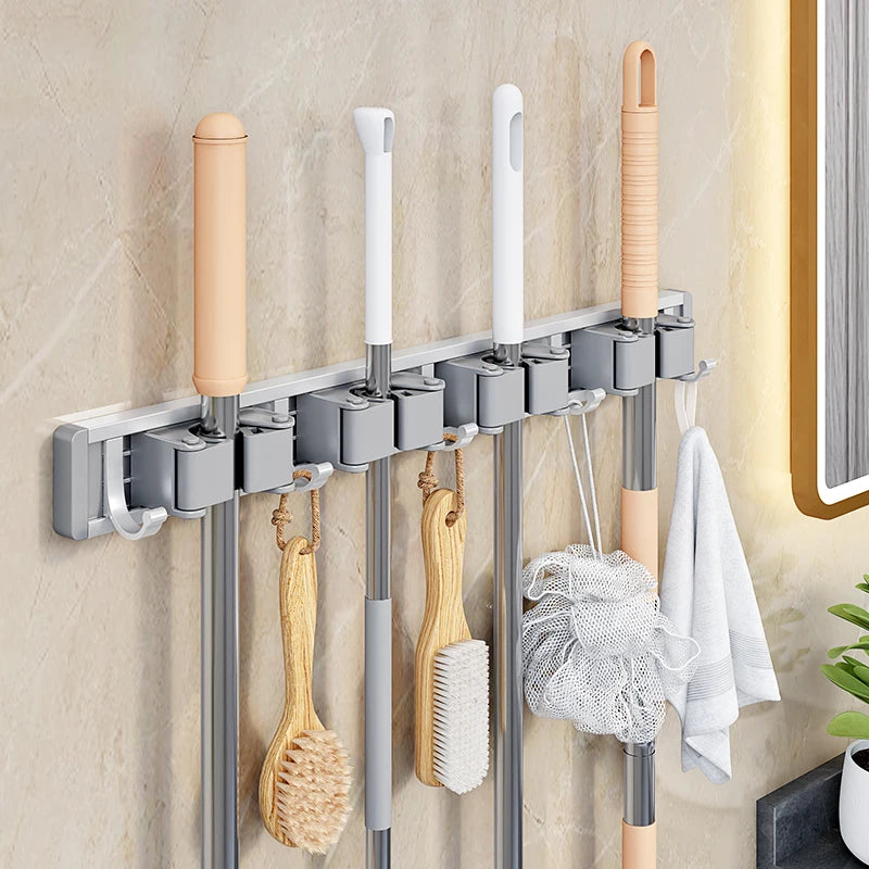 Mop and Broom Organizer Holder Rack