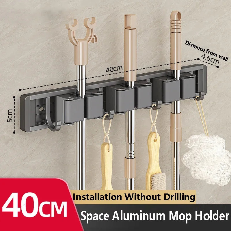 Mop and Broom Organizer Holder Rack