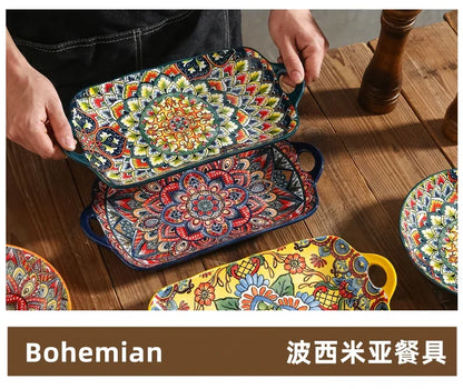 Bohemian Style Creative Ceramic Tableware Set