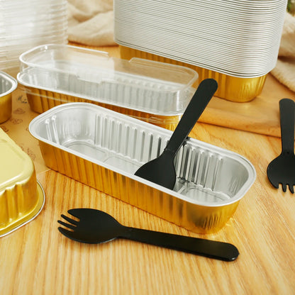 50Pcs Mini Loaf Pans with Lids and Spoons