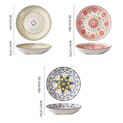 Bohemian Ceramic Plate Home Creative Round Food Plate