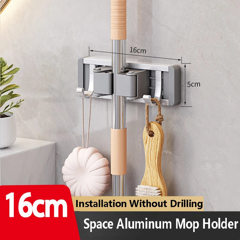 Mop and Broom Organizer Holder Rack