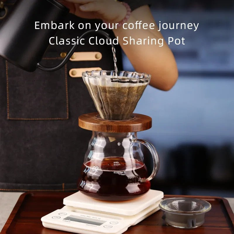 Borosilicate Glass Hand Drip Coffee Pot Coffeeware